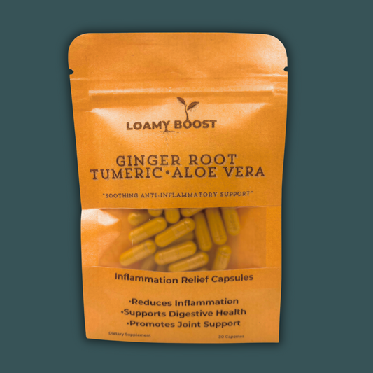 Soothing anti inflammatory support (Ginger Root, Turmeric, Aloe Vera) Capsules