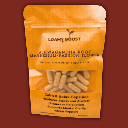 Natural Stress Relief & Relaxation (Ashwagandha Root, Magnesium, Passion Flower) Capsules